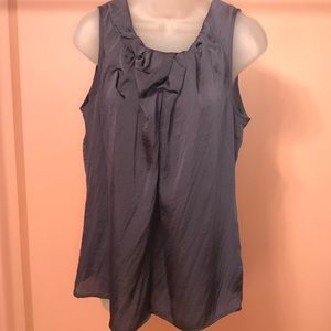 Gray Faux Satin Tank Blouse Medium